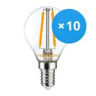 Mehrfachpackung 10x Noxion Lucent LED E14 Kugel Fadenlampe Klar 4.5W 470lm - 827 Extra Warmweiß | Ersatz für 40W